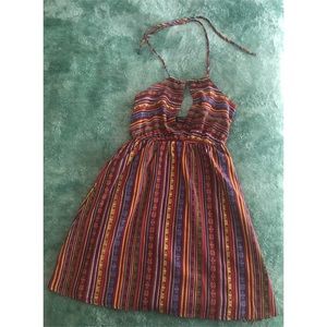 SHEIN Baja Print Backless Halter Top Dress XS